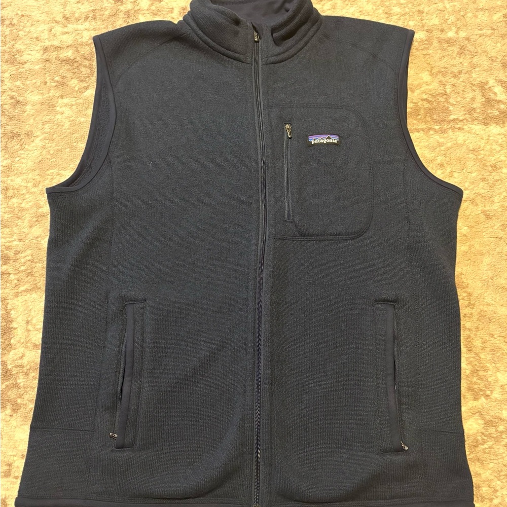 Patagonia Navy Men's Fleece Vest with Zip Pockets